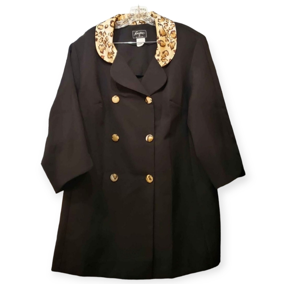 Sweet Suit Woman Career Double Breasted Animal Print Lightweight Coat/Blazer 22W